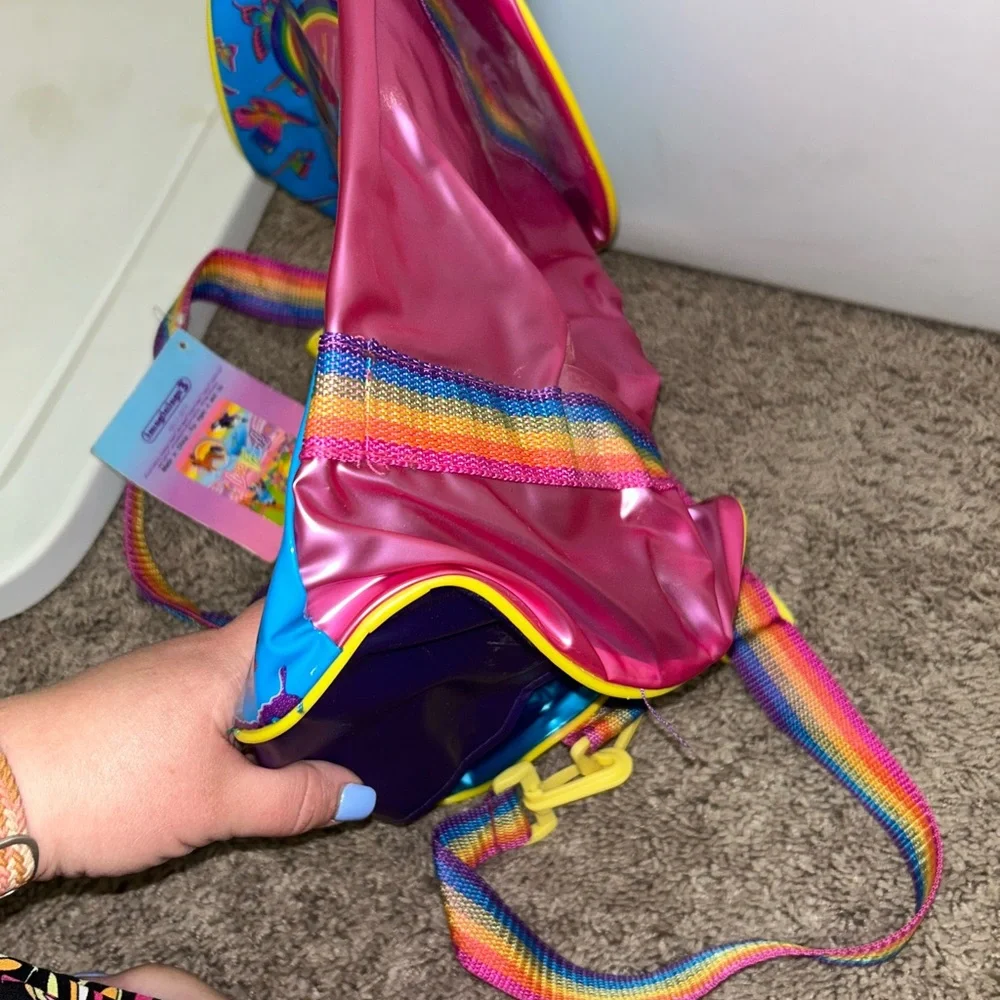 NWT Vintage Unused Condition Lisa Frank Rainbow Chaser Pink Cat Duffel Bag - Picture 13 of 13